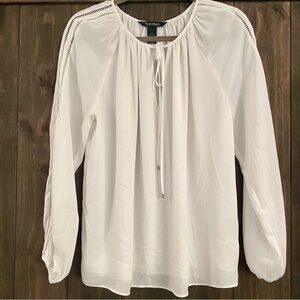 White House black market size 4 tie-neckline blouse